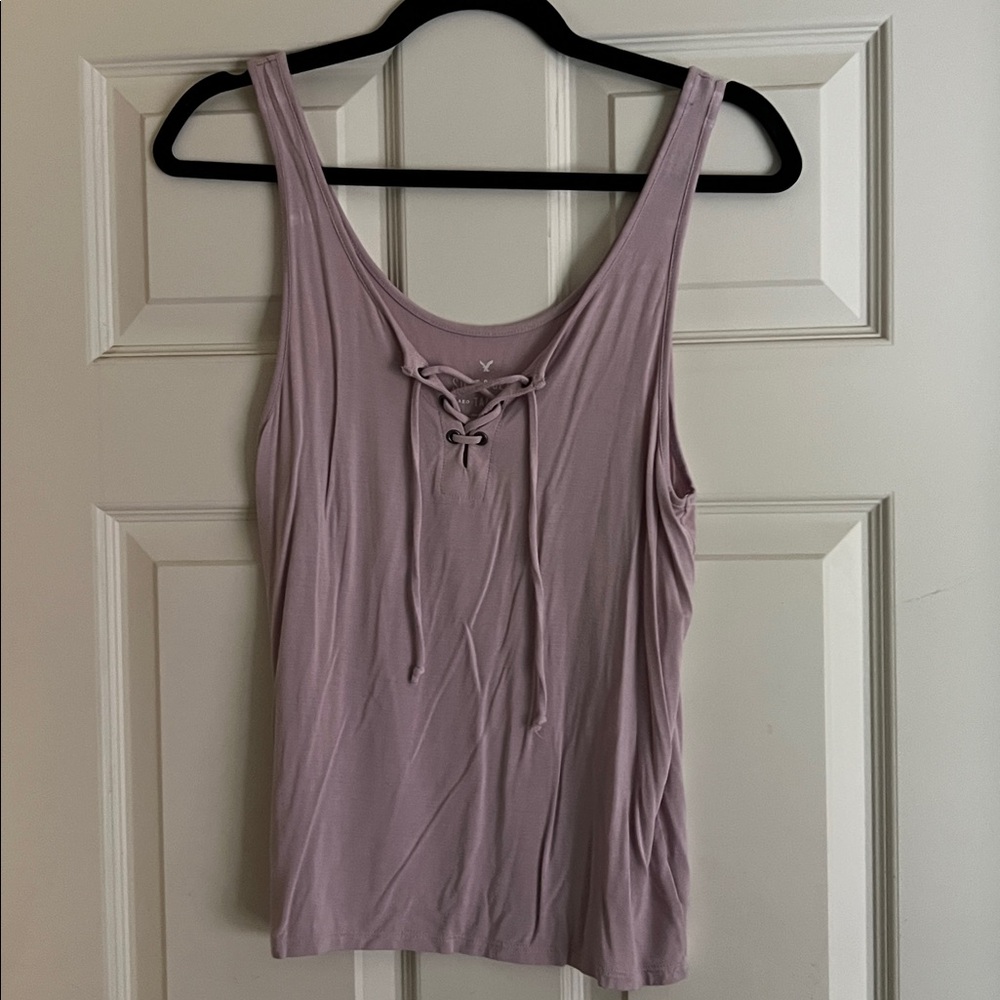 Lavender Lace-Up Tank Top